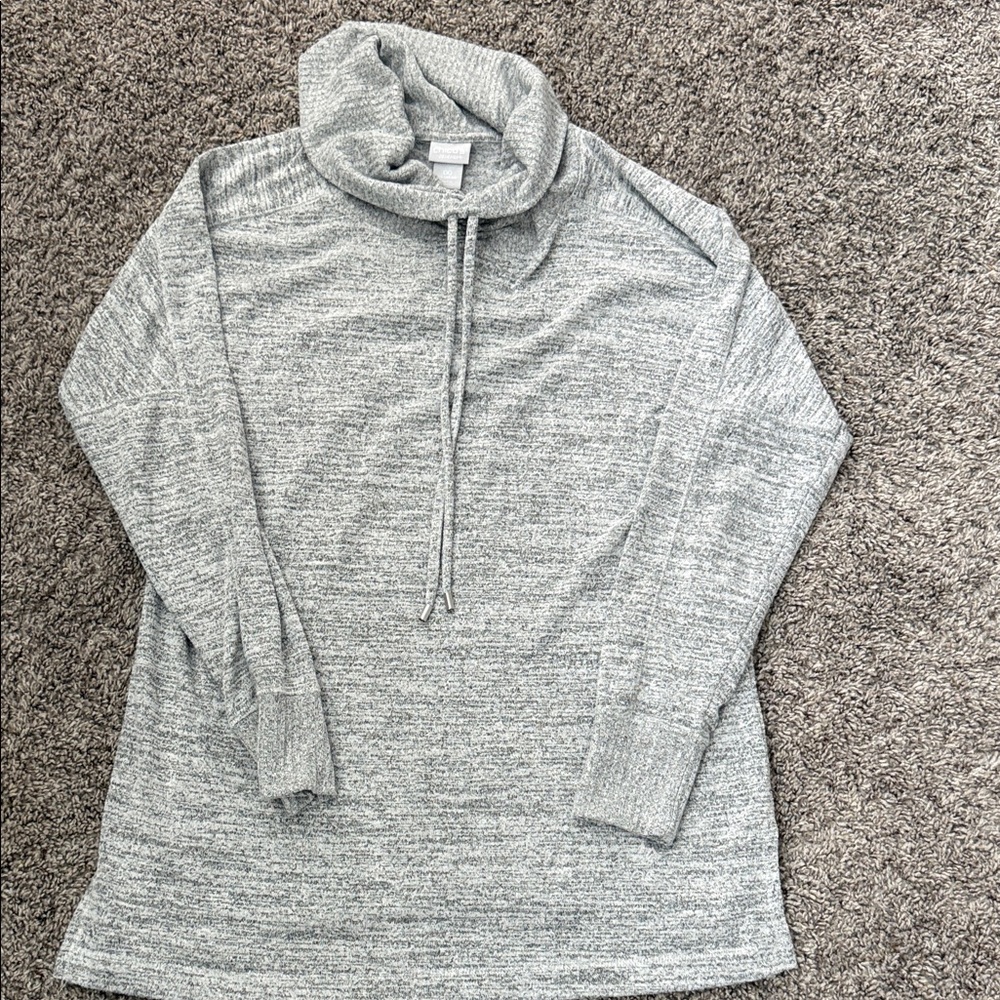 Chico's Light Gray Cowl Neck Sweater
